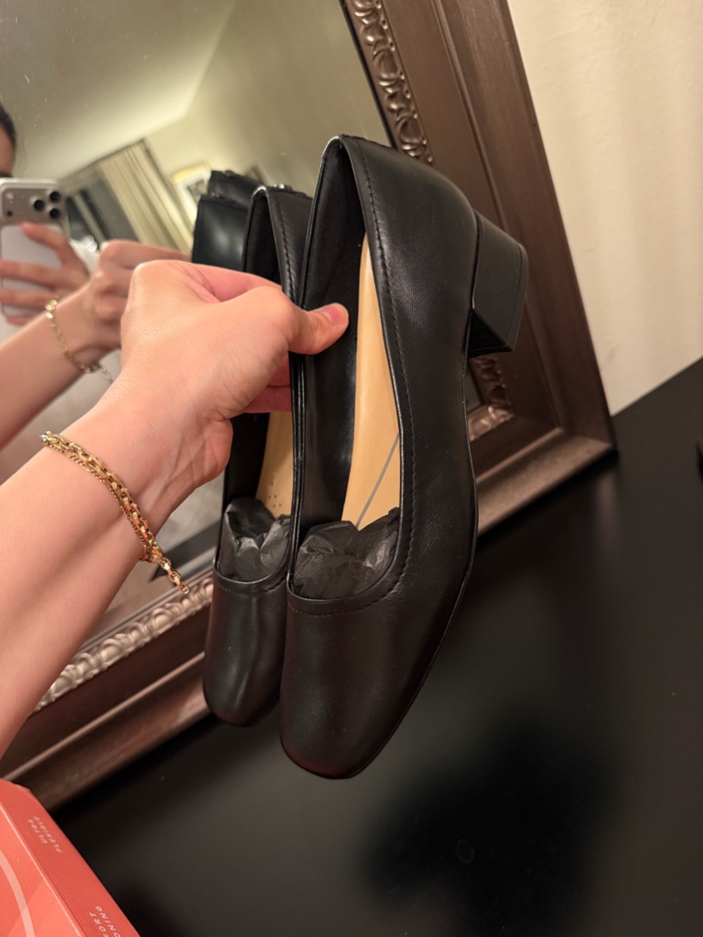 Classic Black Low Block Heel Pumps - Women's Dress Shoes